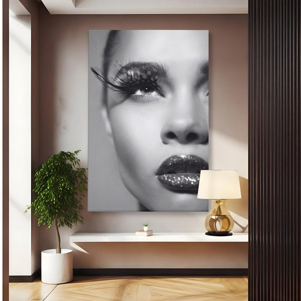 Tablou Canvas Premium LuxCanva® C1087, Privire Stralucitoare , Stralucitoare, Femeie, Privire, Living Room, Bedroom, Relaxare, Culori Vibrante