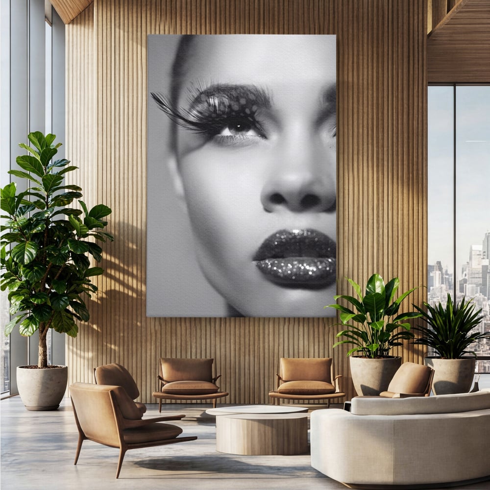 Tablou Canvas Premium LuxCanva® C1087, Privire Stralucitoare , Stralucitoare, Femeie, Privire, Living Room, Bedroom, Relaxare, Culori Vibrante