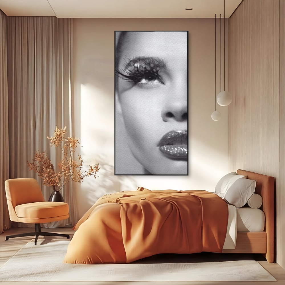 Tablou Canvas Premium LuxCanva® C1087, Privire Stralucitoare , Stralucitoare, Femeie, Privire, Living Room, Bedroom, Relaxare, Culori Vibrante
