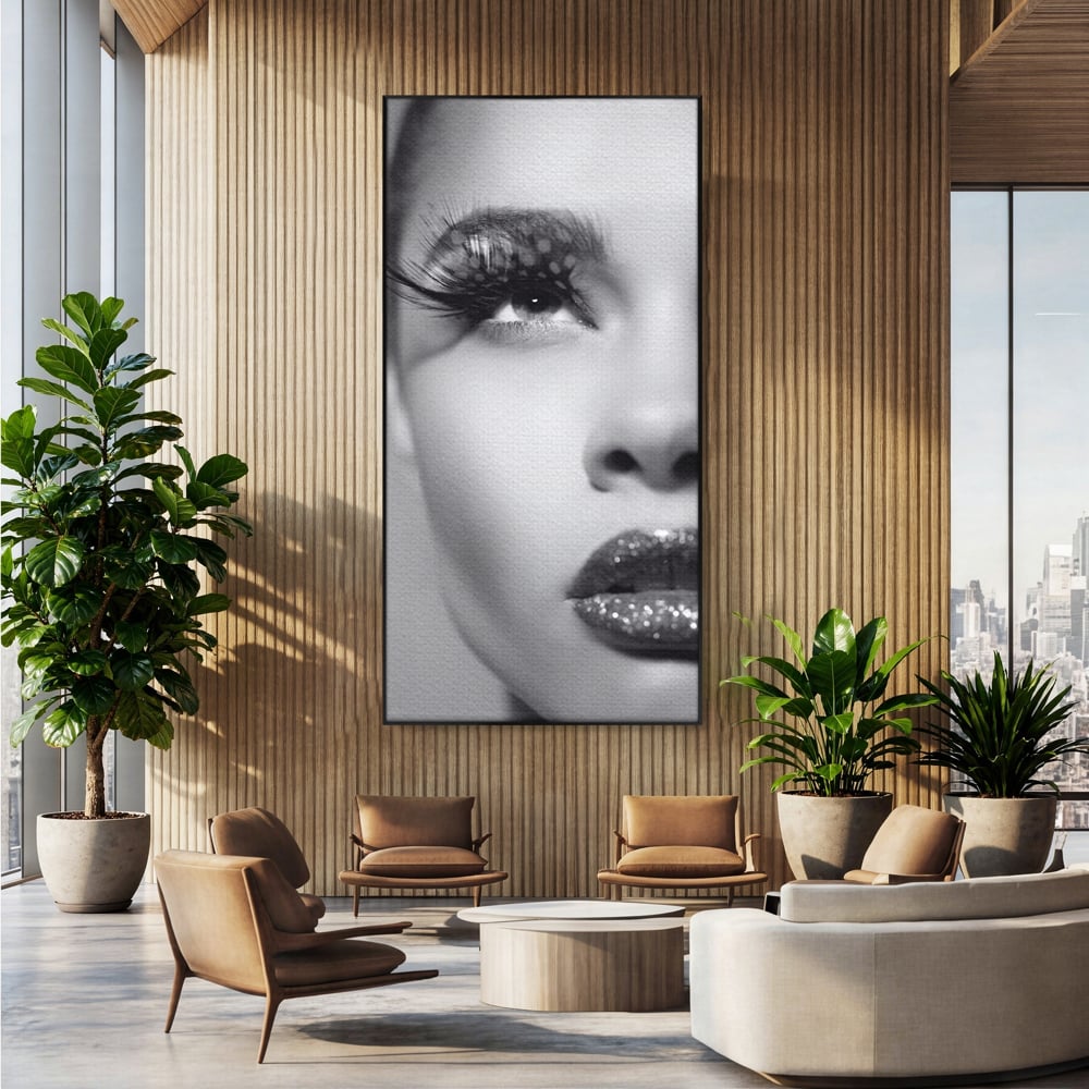 Tablou Canvas Premium LuxCanva® C1087, Privire Stralucitoare , Stralucitoare, Femeie, Privire, Living Room, Bedroom, Relaxare, Culori Vibrante