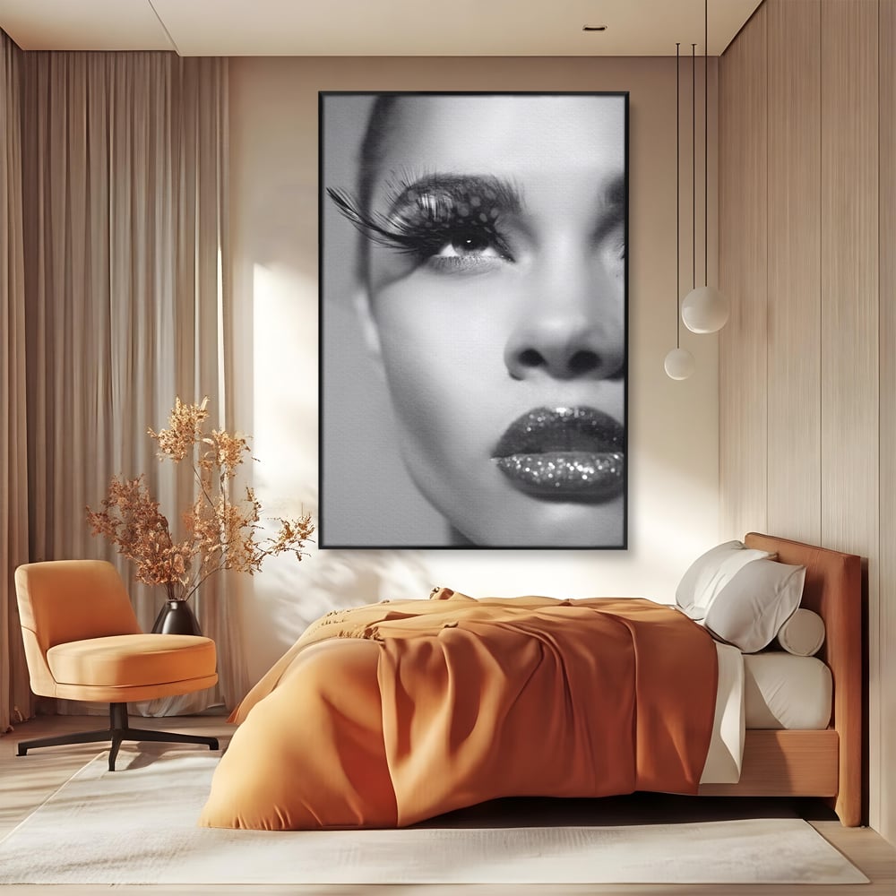 Tablou Canvas Premium LuxCanva® C1087, Privire Stralucitoare , Stralucitoare, Femeie, Privire, Living Room, Bedroom, Relaxare, Culori Vibrante
