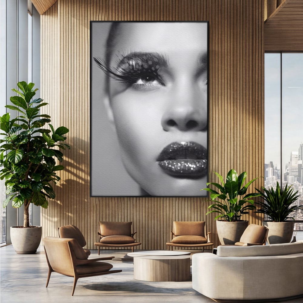 Tablou Canvas Premium LuxCanva® C1087, Privire Stralucitoare , Stralucitoare, Femeie, Privire, Living Room, Bedroom, Relaxare, Culori Vibrante