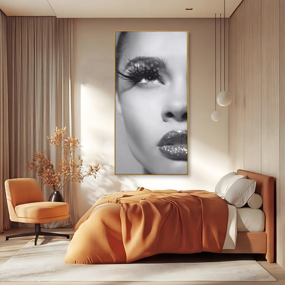 Tablou Canvas Premium LuxCanva® C1087, Privire Stralucitoare , Stralucitoare, Femeie, Privire, Living Room, Bedroom, Relaxare, Culori Vibrante