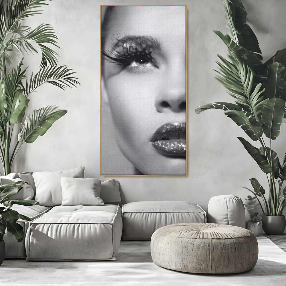 Tablou Canvas Premium LuxCanva® C1087, Privire Stralucitoare , Stralucitoare, Femeie, Privire, Living Room, Bedroom, Relaxare, Culori Vibrante