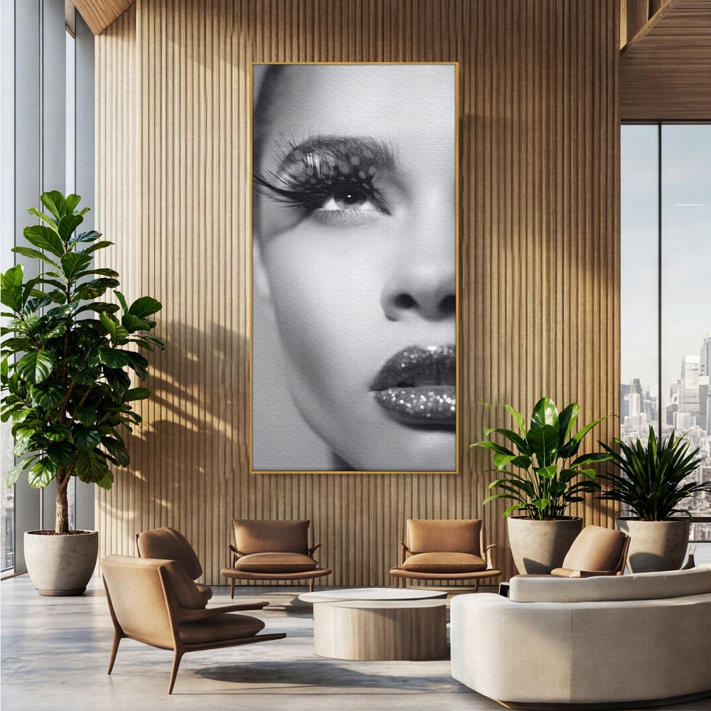 Tablou Canvas Premium LuxCanva® C1087, Privire Stralucitoare , Stralucitoare, Femeie, Privire, Living Room, Bedroom, Relaxare, Culori Vibrante