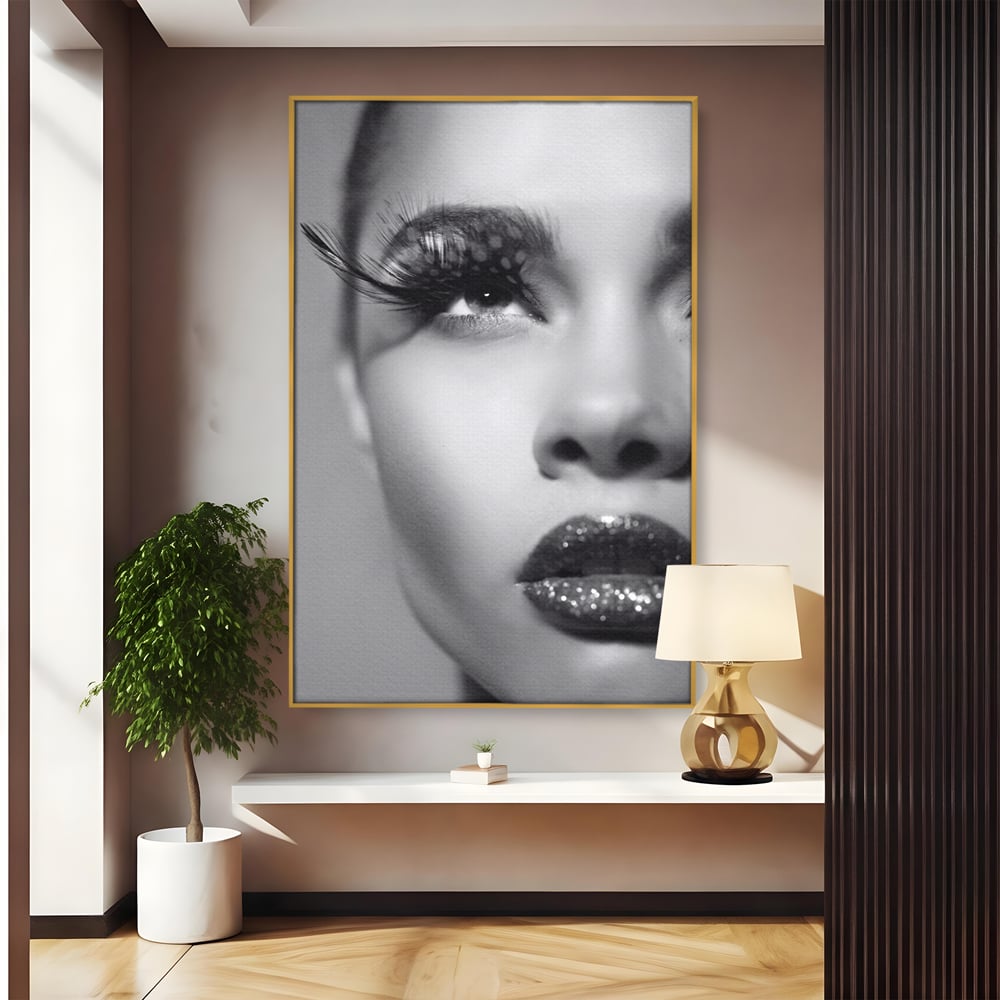 Tablou Canvas Premium LuxCanva® C1087, Privire Stralucitoare , Stralucitoare, Femeie, Privire, Living Room, Bedroom, Relaxare, Culori Vibrante