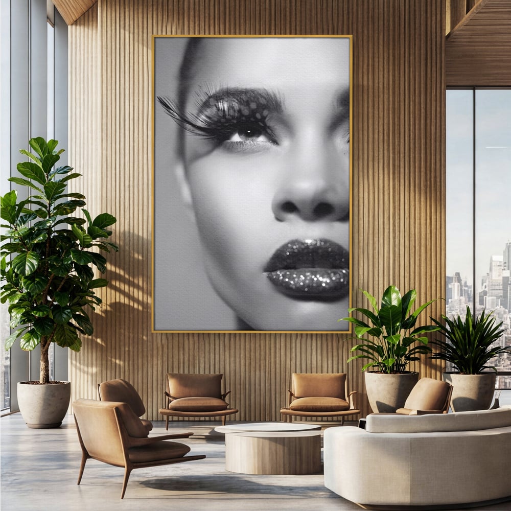 Tablou Canvas Premium LuxCanva® C1087, Privire Stralucitoare , Stralucitoare, Femeie, Privire, Living Room, Bedroom, Relaxare, Culori Vibrante