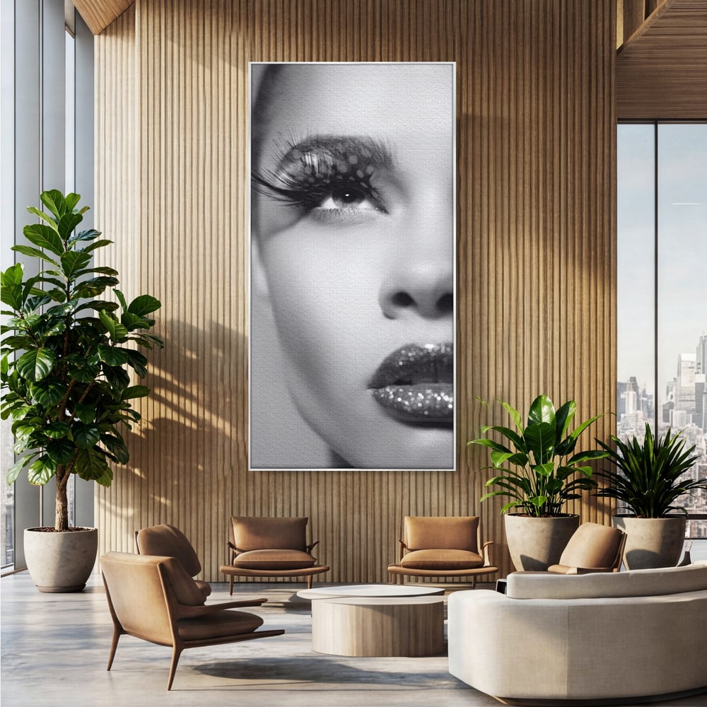 Tablou Canvas Premium LuxCanva® C1087, Privire Stralucitoare , Stralucitoare, Femeie, Privire, Living Room, Bedroom, Relaxare, Culori Vibrante