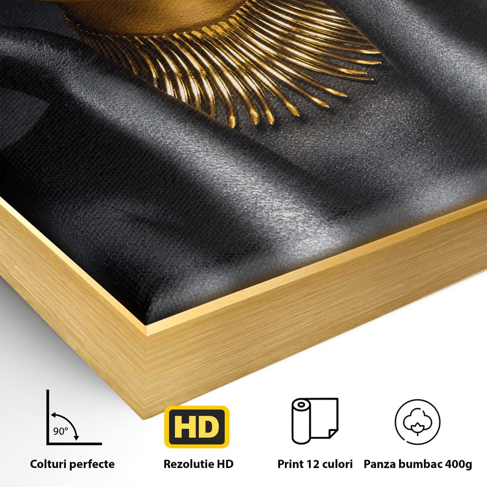 Tablou Canvas Premium LuxCanva® C1090, Wakanda Beauty , Gold, Femeie, Privire, Wakanda, Living Room, Bedroom, Relaxare, Culori Vibrante