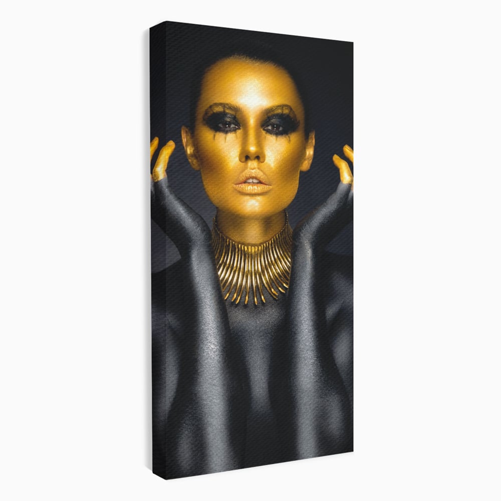 Tablou Canvas Premium LuxCanva® C1090, Wakanda Beauty , Gold, Femeie, Privire, Wakanda, Living Room, Bedroom, Relaxare, Culori Vibrante