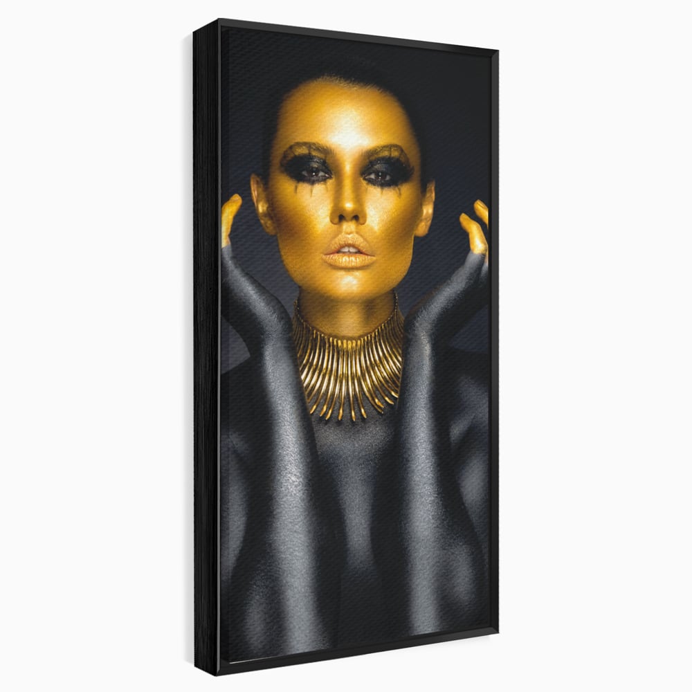 Tablou Canvas Premium LuxCanva® C1090, Wakanda Beauty , Gold, Femeie, Privire, Wakanda, Living Room, Bedroom, Relaxare, Culori Vibrante