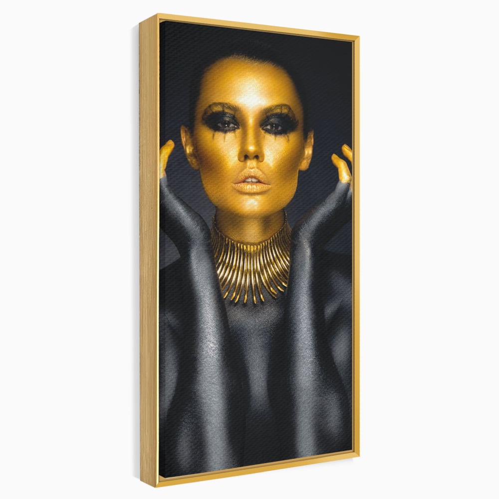 Tablou Canvas Premium LuxCanva® C1090, Wakanda Beauty , Gold, Femeie, Privire, Wakanda, Living Room, Bedroom, Relaxare, Culori Vibrante