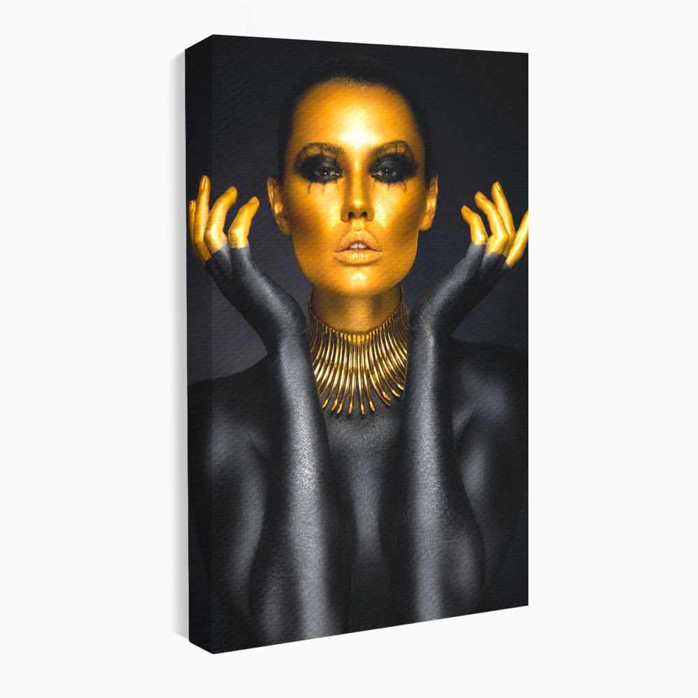 Tablou Canvas Premium LuxCanva® C1090, Wakanda Beauty , Gold, Femeie, Privire, Wakanda, Living Room, Bedroom, Relaxare, Culori Vibrante