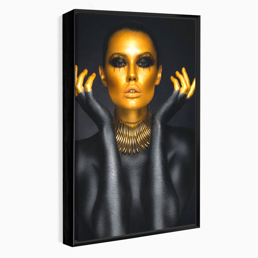 Tablou Canvas Premium LuxCanva® C1090, Wakanda Beauty , Gold, Femeie, Privire, Wakanda, Living Room, Bedroom, Relaxare, Culori Vibrante
