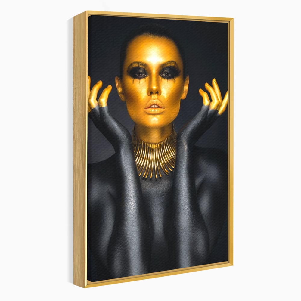 Tablou Canvas Premium LuxCanva® C1090, Wakanda Beauty , Gold, Femeie, Privire, Wakanda, Living Room, Bedroom, Relaxare, Culori Vibrante
