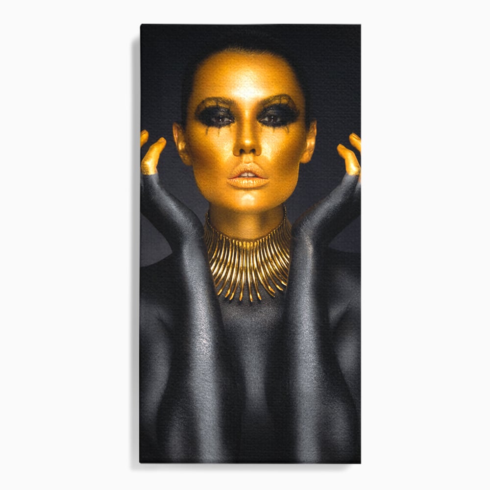 Tablou Canvas Premium LuxCanva® C1090, Wakanda Beauty , Gold, Femeie, Privire, Wakanda, Living Room, Bedroom, Relaxare, Culori Vibrante