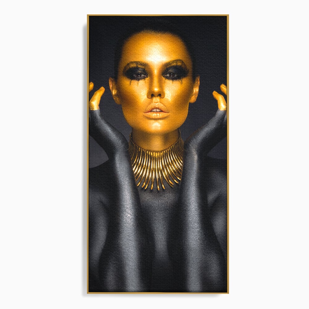 Tablou Canvas Premium LuxCanva® C1090, Wakanda Beauty , Gold, Femeie, Privire, Wakanda, Living Room, Bedroom, Relaxare, Culori Vibrante