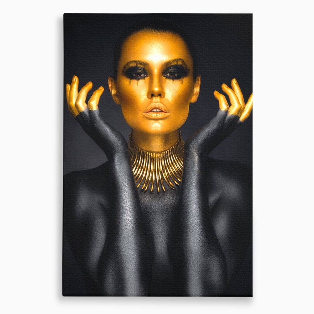 Tablou Canvas Premium LuxCanva® C1090, Wakanda Beauty , Gold, Femeie, Privire, Wakanda, Living Room, Bedroom, Relaxare, Culori Vibrante