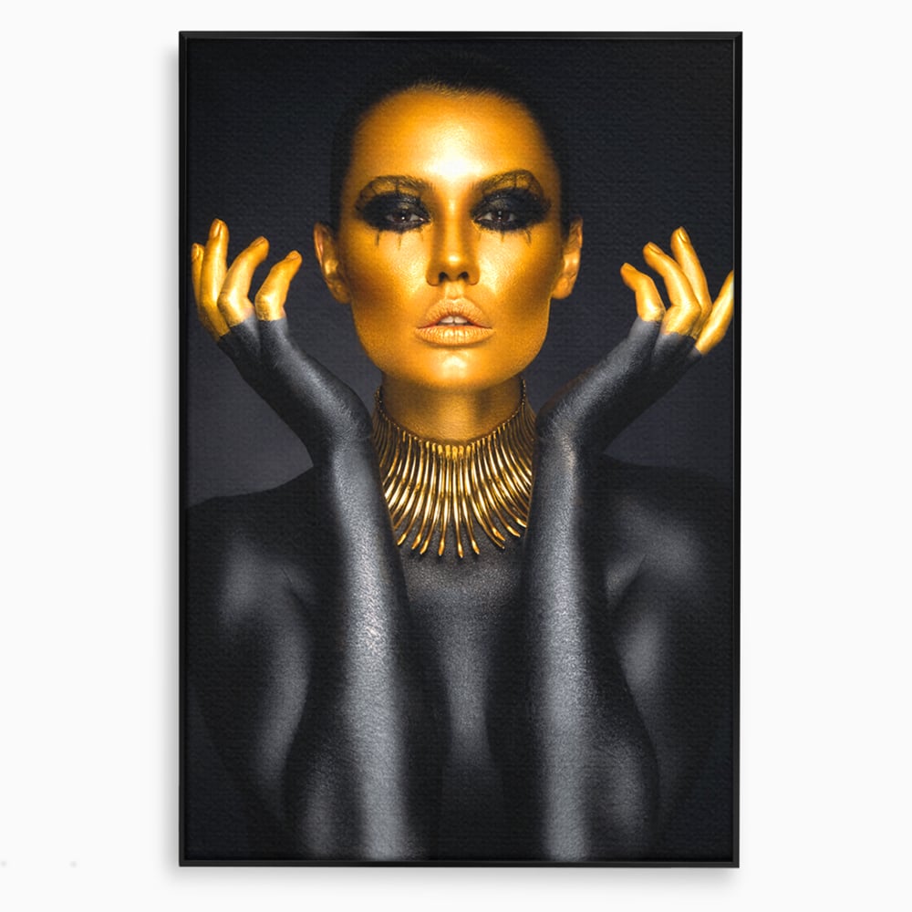 Tablou Canvas Premium LuxCanva® C1090, Wakanda Beauty , Gold, Femeie, Privire, Wakanda, Living Room, Bedroom, Relaxare, Culori Vibrante