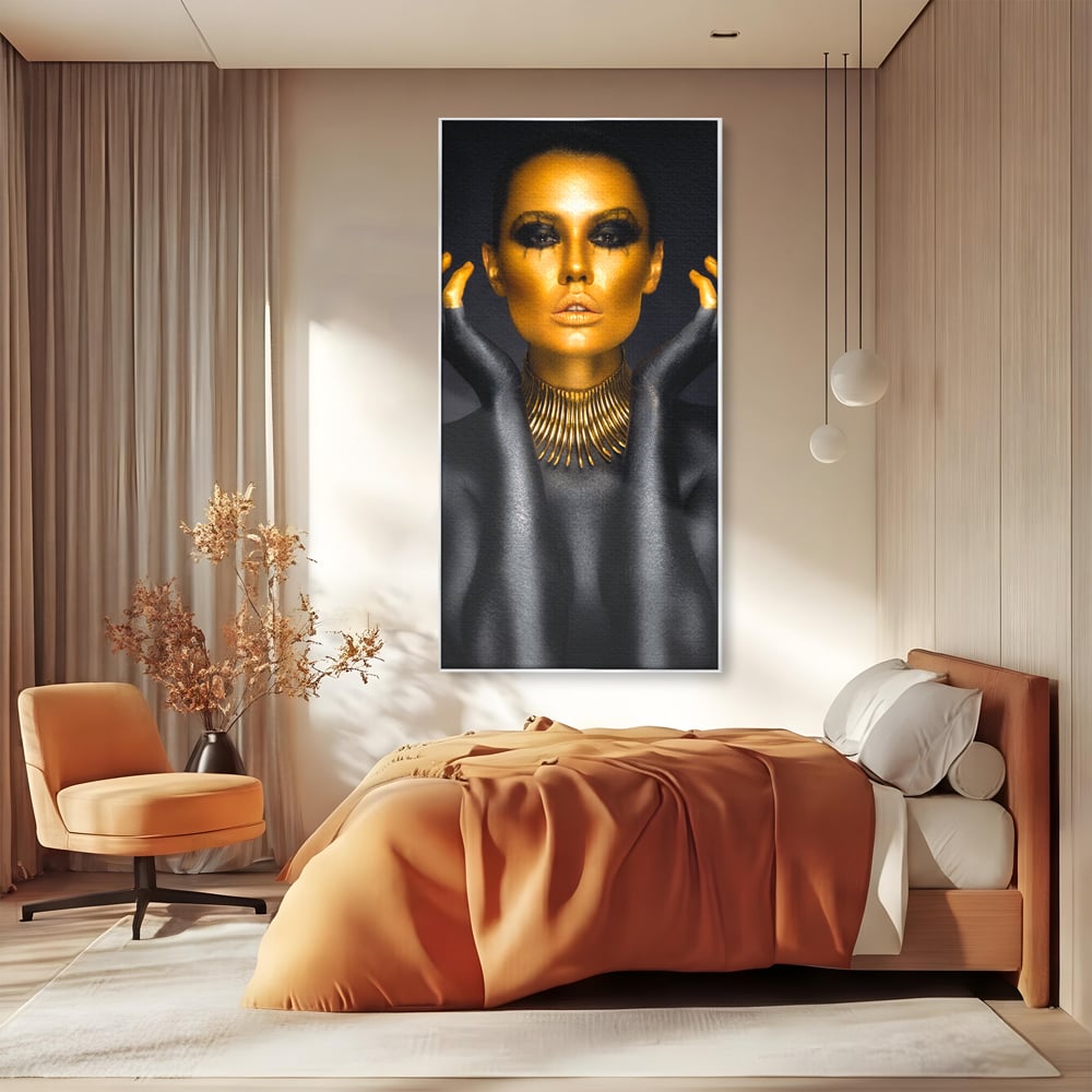 Tablou Canvas Premium LuxCanva® C1090, Wakanda Beauty , Gold, Femeie, Privire, Wakanda, Living Room, Bedroom, Relaxare, Culori Vibrante