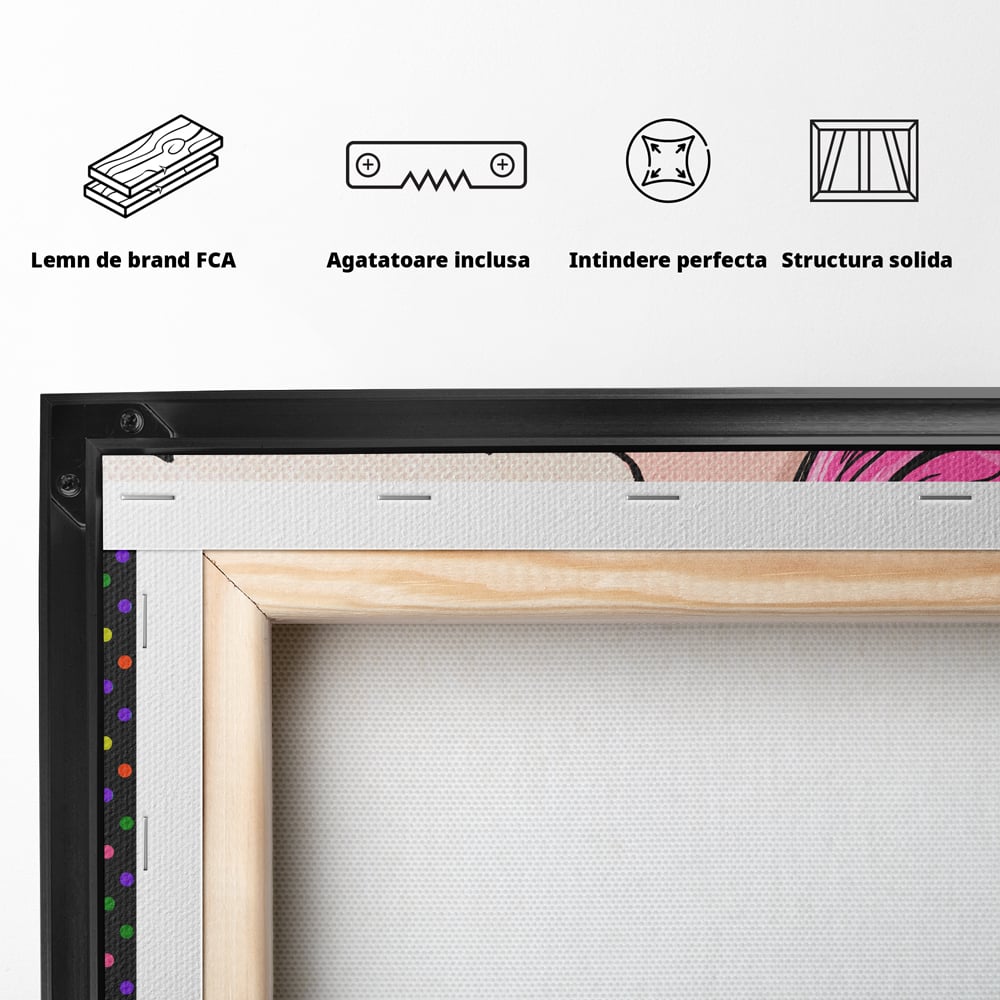 Tablou Canvas Premium LuxCanva® C1091, Pin Up Girl ,  Femeie, Pin Up, Colours, Living Room, Bedroom, Relaxare, Culori Vibrante