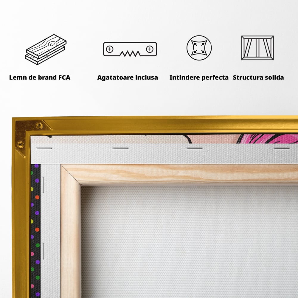 Tablou Canvas Premium LuxCanva® C1091, Pin Up Girl ,  Femeie, Pin Up, Colours, Living Room, Bedroom, Relaxare, Culori Vibrante