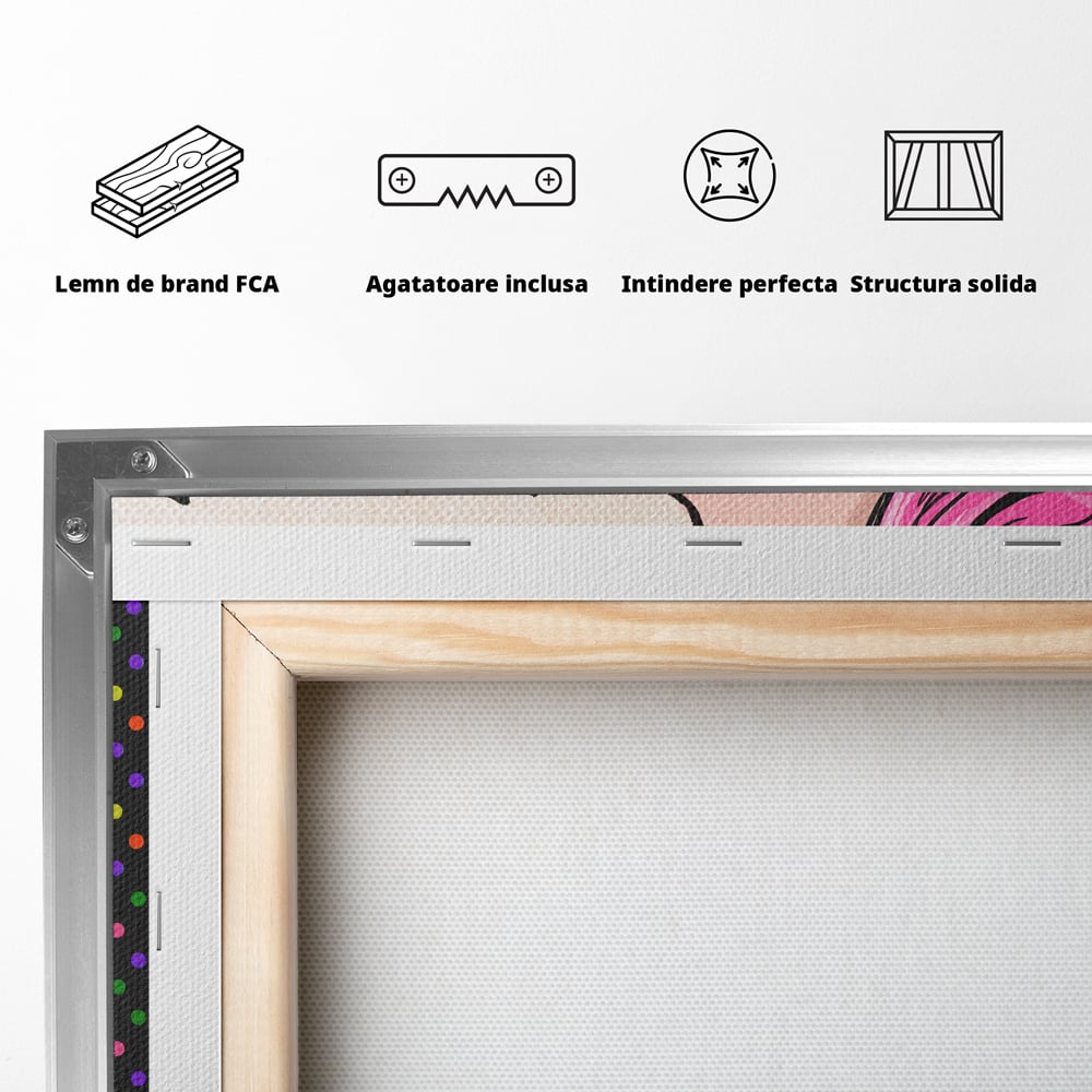 Tablou Canvas Premium LuxCanva® C1091, Pin Up Girl ,  Femeie, Pin Up, Colours, Living Room, Bedroom, Relaxare, Culori Vibrante