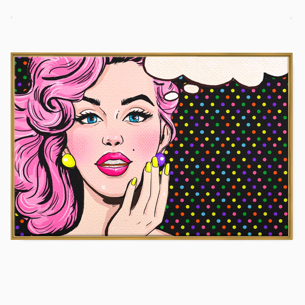 Tablou Canvas Premium LuxCanva® C1091, Pin Up Girl ,  Femeie, Pin Up, Colours, Living Room, Bedroom, Relaxare, Culori Vibrante