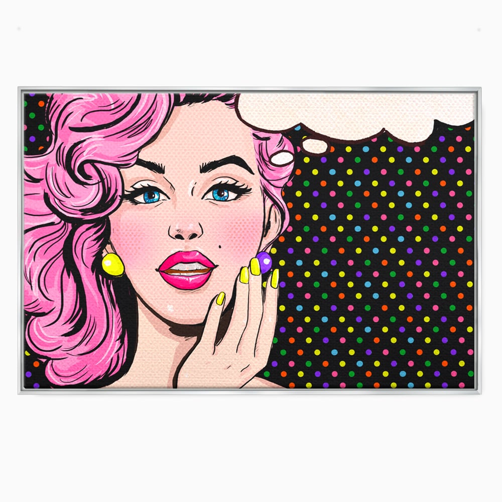 Tablou Canvas Premium LuxCanva® C1091, Pin Up Girl ,  Femeie, Pin Up, Colours, Living Room, Bedroom, Relaxare, Culori Vibrante