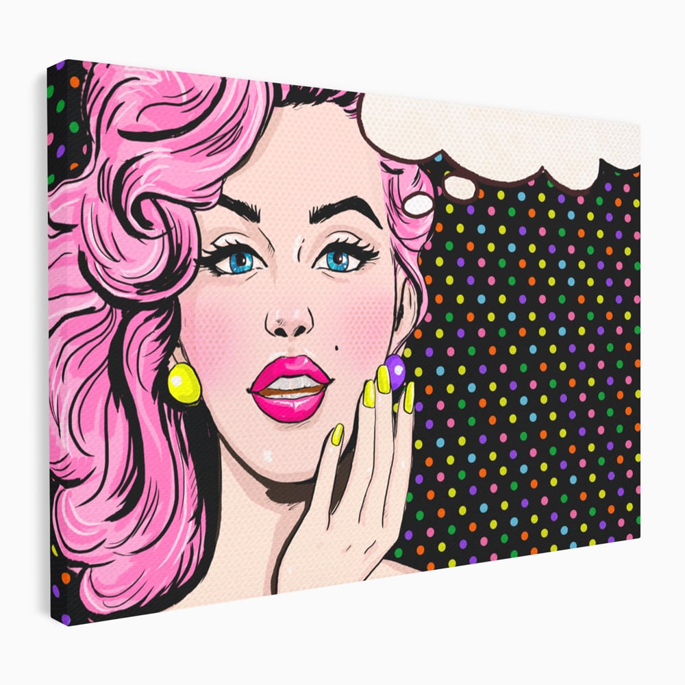 Tablou Canvas Premium LuxCanva® C1091, Pin Up Girl ,  Femeie, Pin Up, Colours, Living Room, Bedroom, Relaxare, Culori Vibrante
