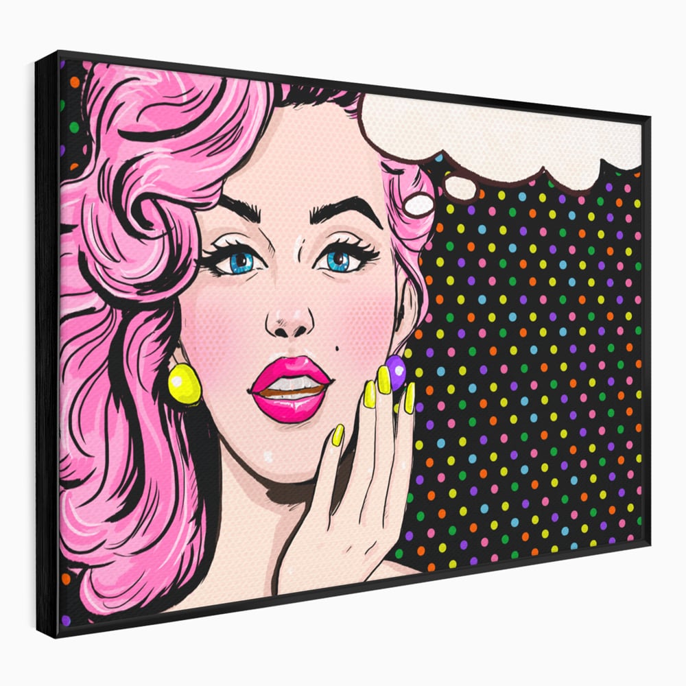 Tablou Canvas Premium LuxCanva® C1091, Pin Up Girl ,  Femeie, Pin Up, Colours, Living Room, Bedroom, Relaxare, Culori Vibrante