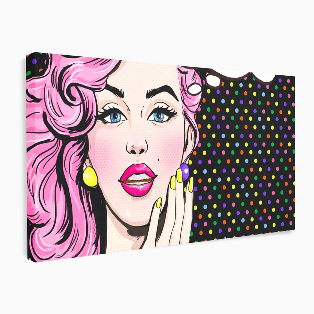 Tablou Canvas Premium LuxCanva® C1091, Pin Up Girl ,  Femeie, Pin Up, Colours, Living Room, Bedroom, Relaxare, Culori Vibrante