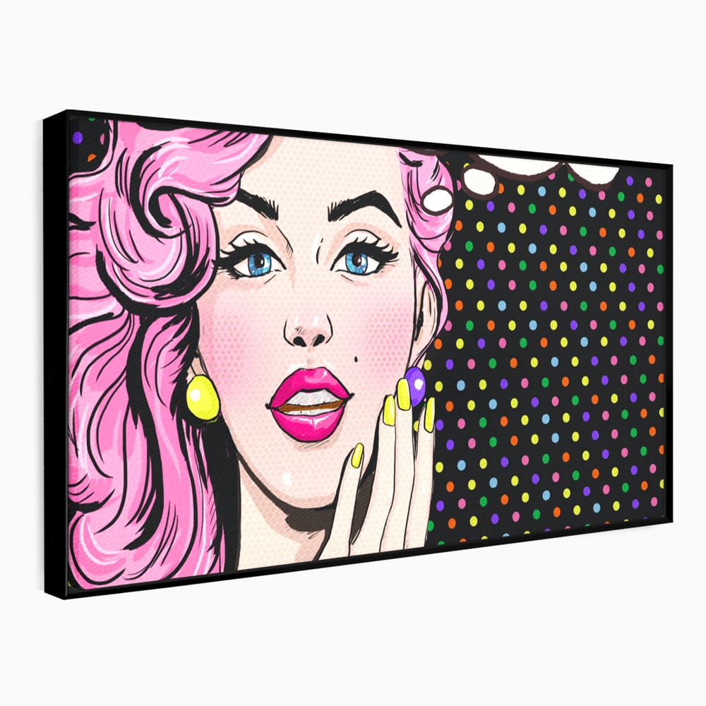 Tablou Canvas Premium LuxCanva® C1091, Pin Up Girl ,  Femeie, Pin Up, Colours, Living Room, Bedroom, Relaxare, Culori Vibrante