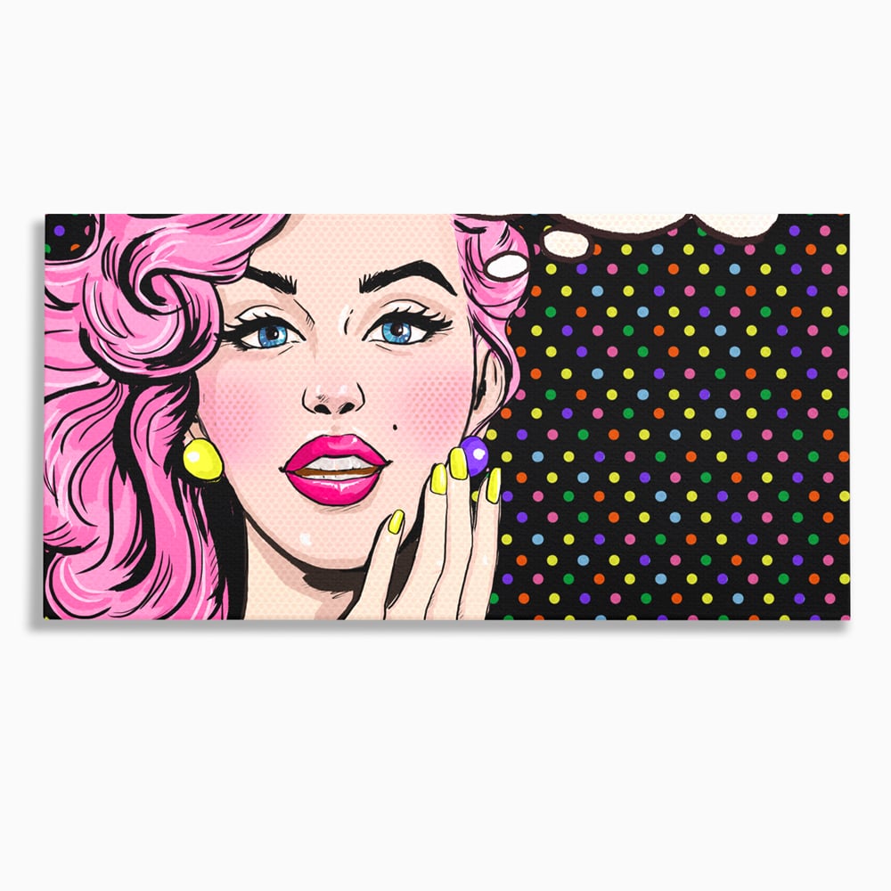 Tablou Canvas Premium LuxCanva® C1091, Pin Up Girl ,  Femeie, Pin Up, Colours, Living Room, Bedroom, Relaxare, Culori Vibrante