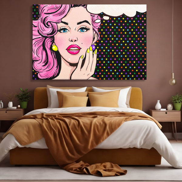 Tablou Canvas Premium LuxCanva® C1091, Pin Up Girl ,  Femeie, Pin Up, Colours, Living Room, Bedroom, Relaxare, Culori Vibrante