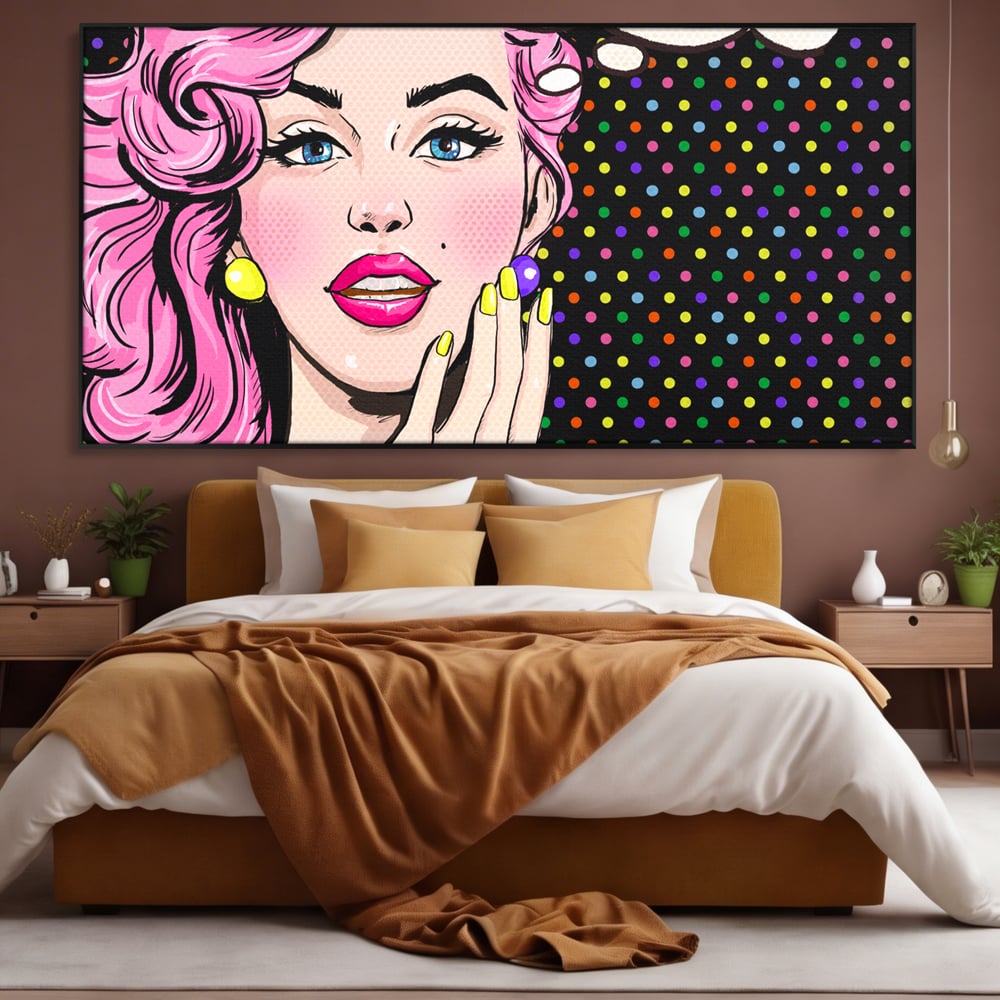 Tablou Canvas Premium LuxCanva® C1091, Pin Up Girl ,  Femeie, Pin Up, Colours, Living Room, Bedroom, Relaxare, Culori Vibrante