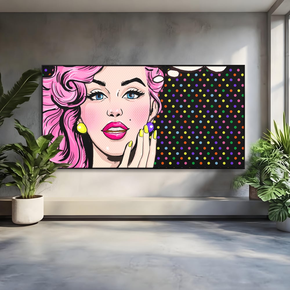 Tablou Canvas Premium LuxCanva® C1091, Pin Up Girl ,  Femeie, Pin Up, Colours, Living Room, Bedroom, Relaxare, Culori Vibrante