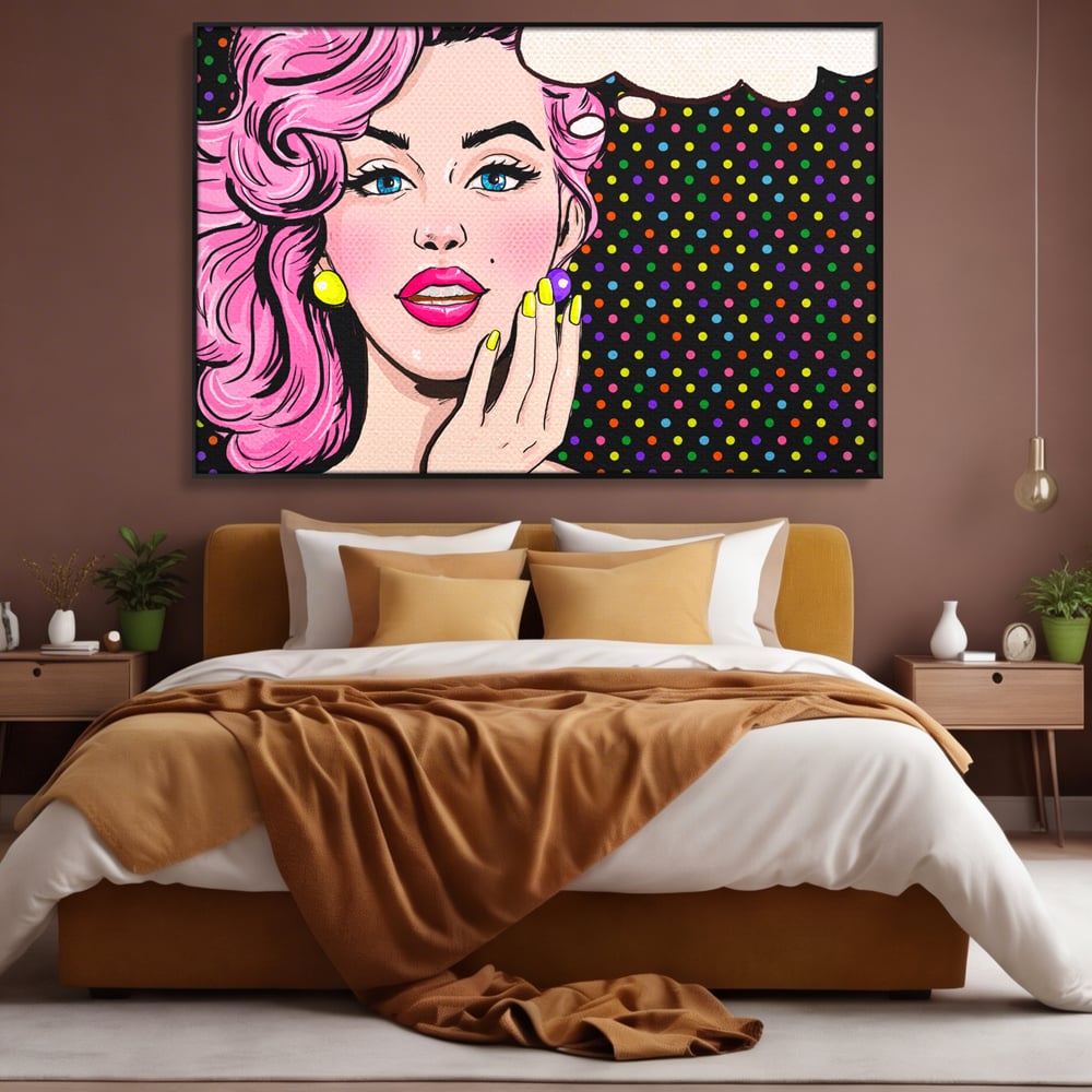 Tablou Canvas Premium LuxCanva® C1091, Pin Up Girl ,  Femeie, Pin Up, Colours, Living Room, Bedroom, Relaxare, Culori Vibrante