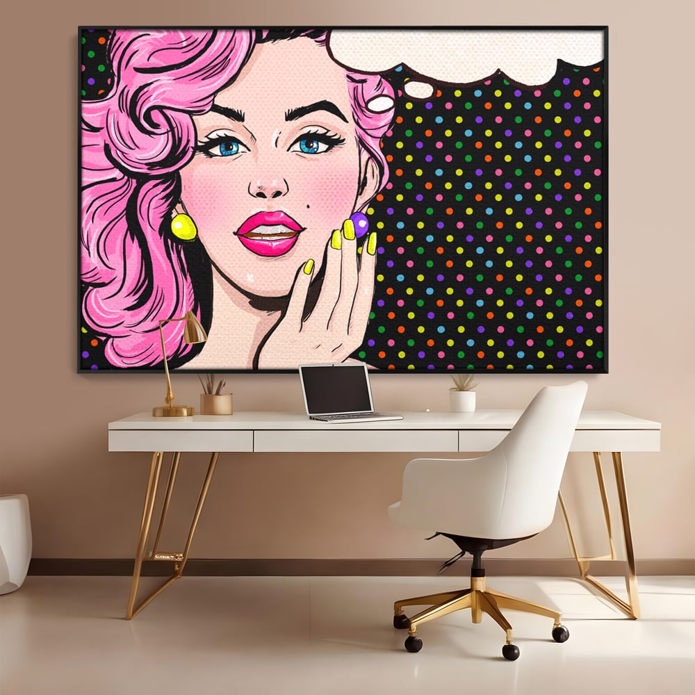Tablou Canvas Premium LuxCanva® C1091, Pin Up Girl ,  Femeie, Pin Up, Colours, Living Room, Bedroom, Relaxare, Culori Vibrante