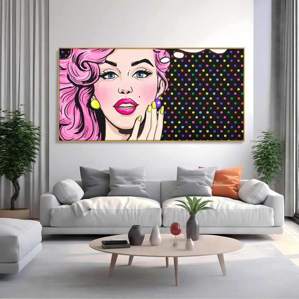 Tablou Canvas Premium LuxCanva® C1091, Pin Up Girl ,  Femeie, Pin Up, Colours, Living Room, Bedroom, Relaxare, Culori Vibrante