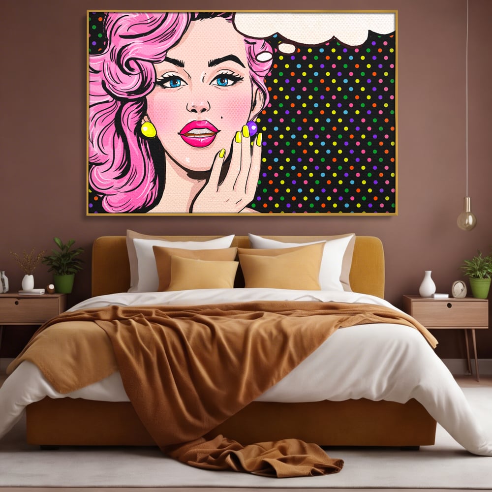 Tablou Canvas Premium LuxCanva® C1091, Pin Up Girl ,  Femeie, Pin Up, Colours, Living Room, Bedroom, Relaxare, Culori Vibrante