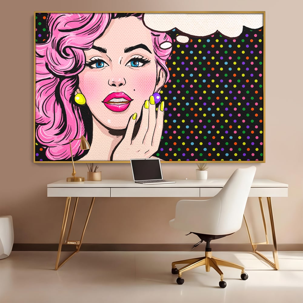 Tablou Canvas Premium LuxCanva® C1091, Pin Up Girl ,  Femeie, Pin Up, Colours, Living Room, Bedroom, Relaxare, Culori Vibrante