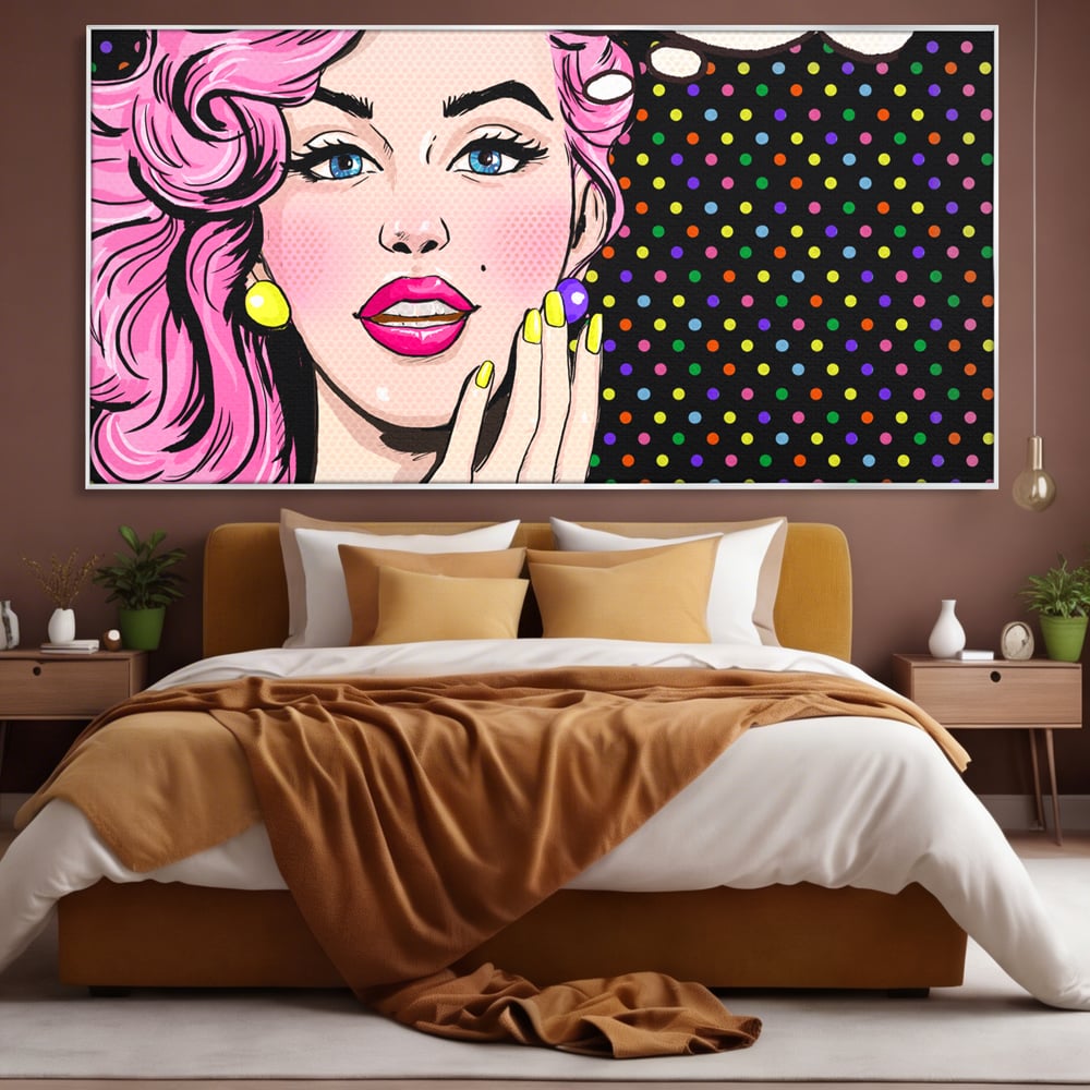 Tablou Canvas Premium LuxCanva® C1091, Pin Up Girl ,  Femeie, Pin Up, Colours, Living Room, Bedroom, Relaxare, Culori Vibrante