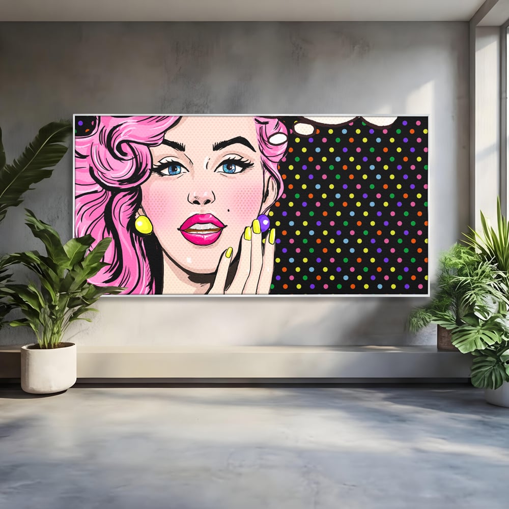 Tablou Canvas Premium LuxCanva® C1091, Pin Up Girl ,  Femeie, Pin Up, Colours, Living Room, Bedroom, Relaxare, Culori Vibrante