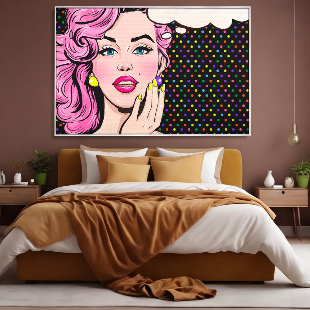 Tablou Canvas Premium LuxCanva® C1091, Pin Up Girl ,  Femeie, Pin Up, Colours, Living Room, Bedroom, Relaxare, Culori Vibrante