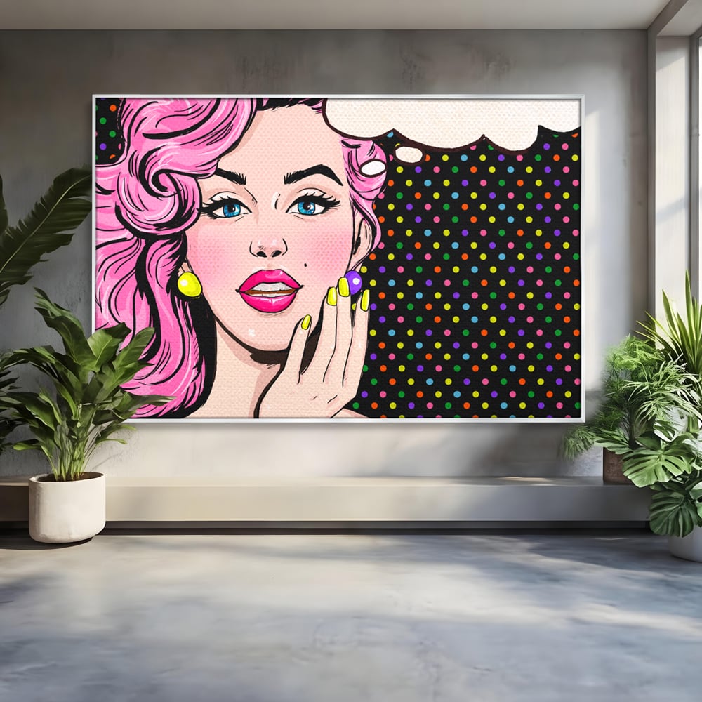 Tablou Canvas Premium LuxCanva® C1091, Pin Up Girl ,  Femeie, Pin Up, Colours, Living Room, Bedroom, Relaxare, Culori Vibrante