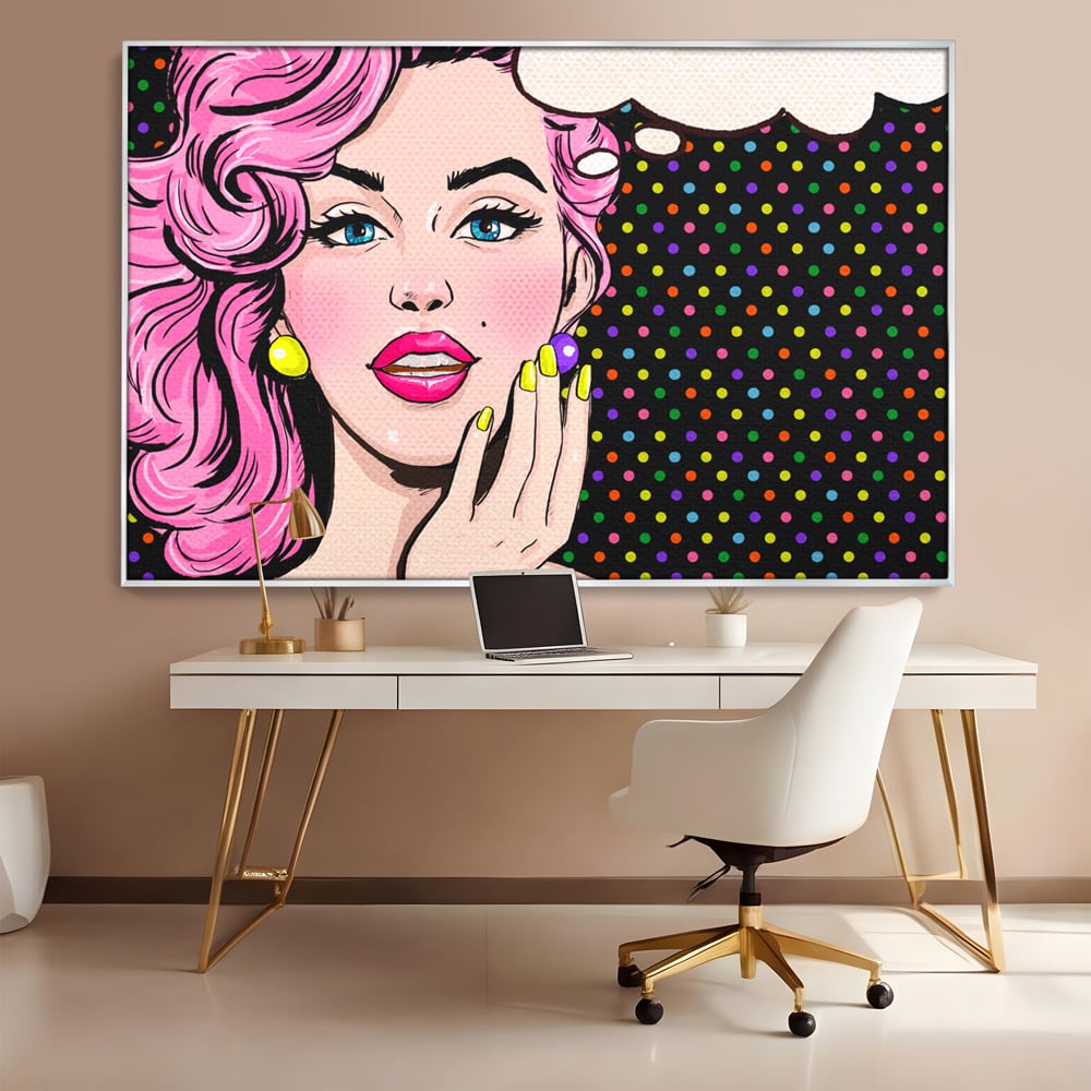 Tablou Canvas Premium LuxCanva® C1091, Pin Up Girl ,  Femeie, Pin Up, Colours, Living Room, Bedroom, Relaxare, Culori Vibrante