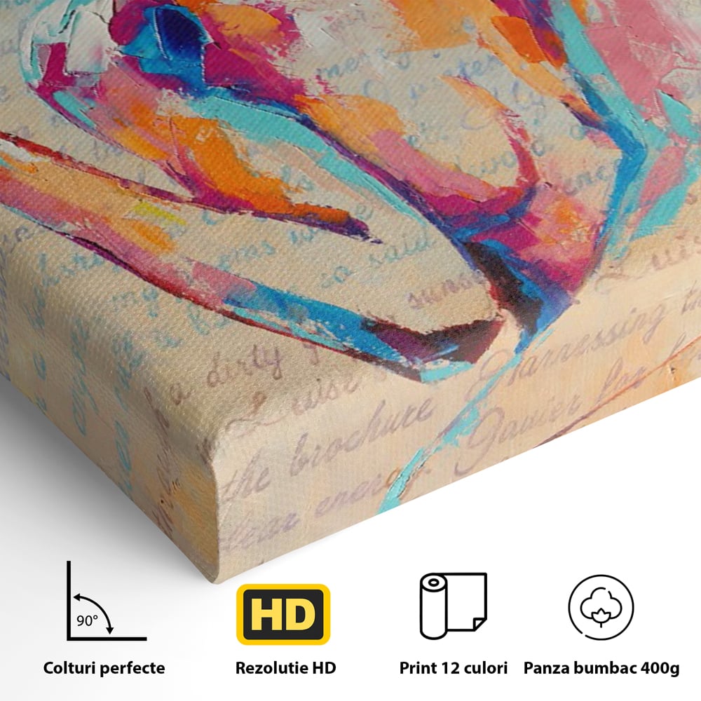 Tablou Canvas Premium LuxCanva® C1093, Nude Girl Abstract Paint , Femeie, Abstract, Beautiful, Living Room, Bedroom, Relaxare, Culori Vibrante