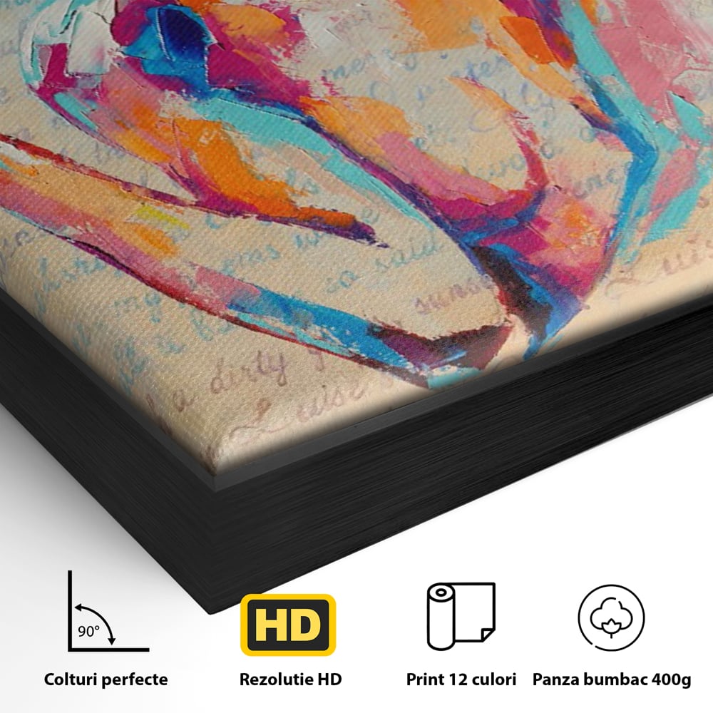 Tablou Canvas Premium LuxCanva® C1093, Nude Girl Abstract Paint , Femeie, Abstract, Beautiful, Living Room, Bedroom, Relaxare, Culori Vibrante