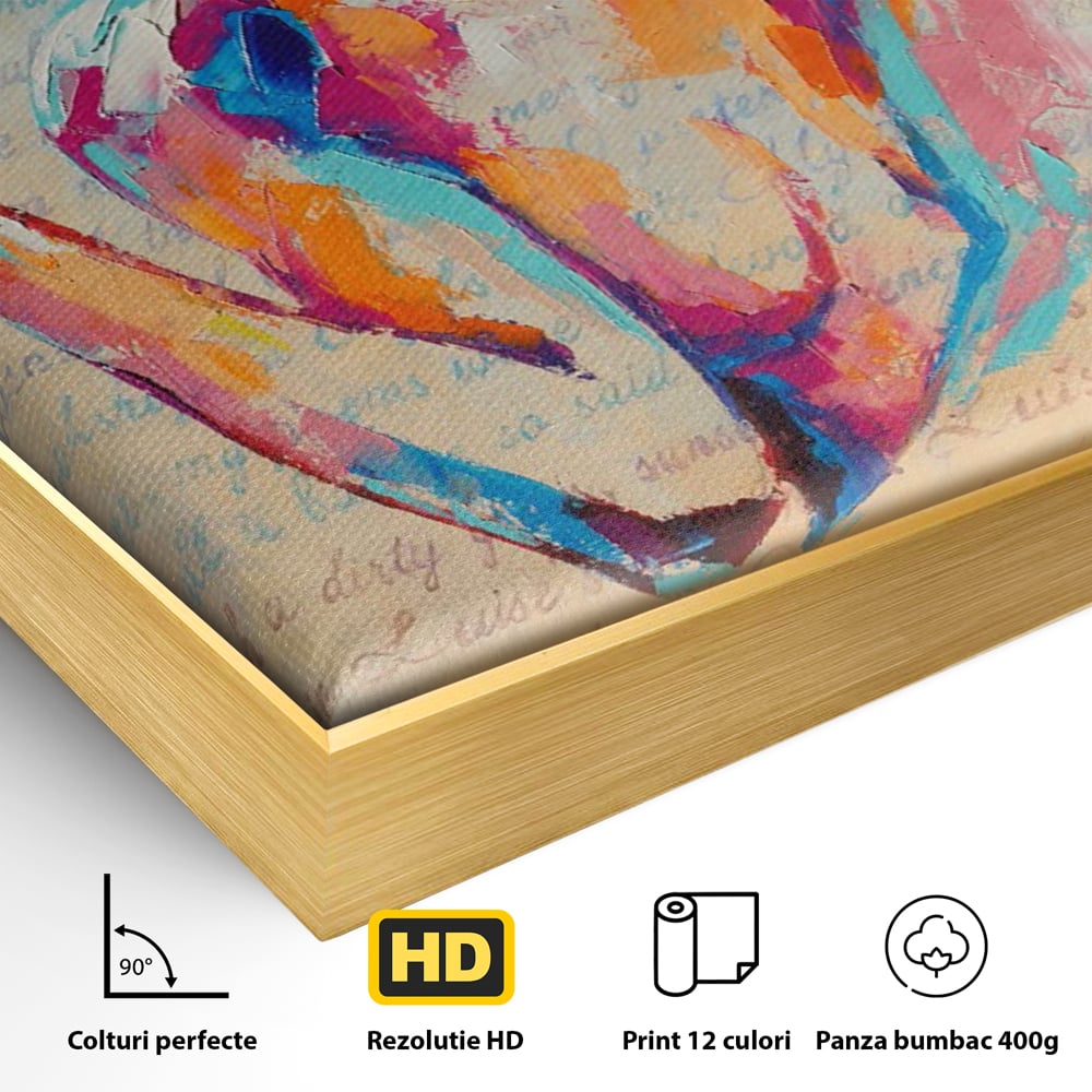 Tablou Canvas Premium LuxCanva® C1093, Nude Girl Abstract Paint , Femeie, Abstract, Beautiful, Living Room, Bedroom, Relaxare, Culori Vibrante
